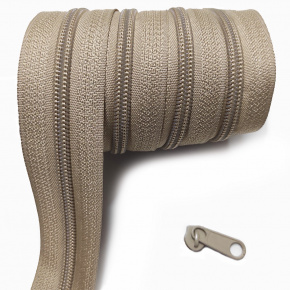 Fermeture à glissière en spirale biege  5 mm au métre 
