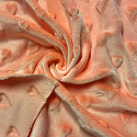 Tissu minky coeurs, 330 gr/m2, largeur 160 cm, saumon