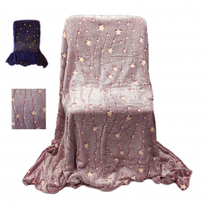 Couverture plaid polaire phosphorescente bordeaux 150 x 200 cm