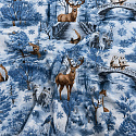 Tissus en coton de Noël au mètre, 160 cm motif Nature Bleu