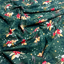 Christmas cotton fabric, by the meter, width 160 cm, Christmas pattern on Green