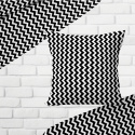 Tissu coton au métre couleur blanche zigzag noir
