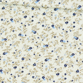 Tissu en coton au mètre, 125 g/m², largeur 160 cm, imprimé à fleurs