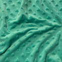Tissu minky coeurs, 330 gr/m2, largeur 160 cm, menthol
