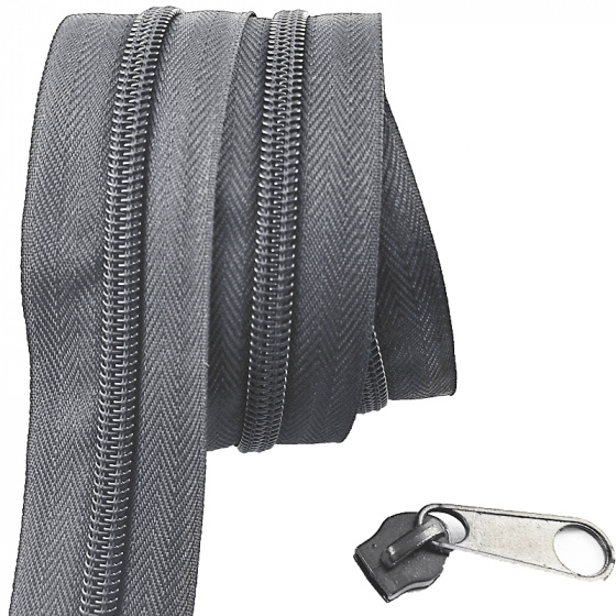 Zip spirálový grafit 8 mm metráž