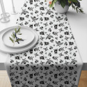 Tissu en coton uni au mètre, 125 g/m², largeur 160 cm, Crânes noir blanche