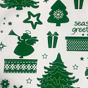 Tissus en coton de Noël au mètre, 160 cm motif scandinave 4 rouge