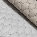 Cuir écologique GEO couleur beige cousu avec des fils marron, métrage, 145 cm