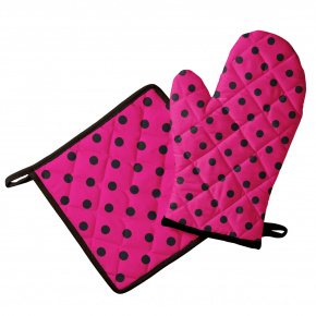 Gant et tapis de cuisine, Pois Rose