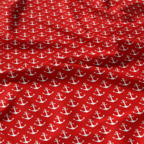 Tissu coton au métre imprimé Volants blanche sur rouge