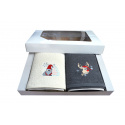 Serviette de toilette à broder en coton, éponge (2 pièces) Graphitte et Ecru