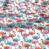 Tissu coton au métre imprimé Flamants roses couleur blanche
