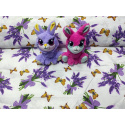Tissu en coton au mètre, 125 g/m², largeur 160 cm, imprimé à fleurs lavande