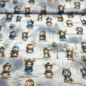 Tissus en coton de Noël au mètre, 160 cm motif Noël blanche