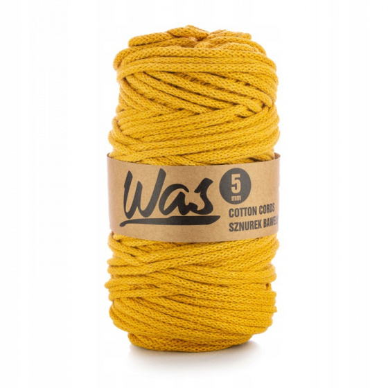 Cordons tressé coton 5 mm, 100 m, couleur moutarde 080