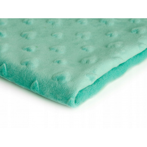 Tissu minky coeurs, 330 gr/m2, largeur 160 cm, menthol Tissu minky coeurs, 330 gr/m2, largeur 160 cm, menthol