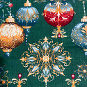 Tissus en coton de Noël au mètre, 160 cm motif Boules de Noël vert