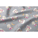 Tissu coton au métre imprimé, couleur gris