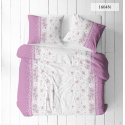 Linge de lit en flanelle avec fermeture, couleur Rose, 140x200 cm