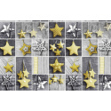 Tissus en coton de Noël au mètre, 160 cm motif Noël 49 gris