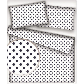 Tissu coton au métre couleur blanche pois grenat 7 mm