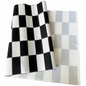 Látka do exteriéru na zahradné lehátka a húpacie siete, farba bielo-čierna šachovnica 5x10 cm