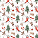 Tissus en coton de Noël au mètre, 160 cm motif Noël blanche