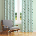 Tissu coton au mètre, 125 g/m², largeur 160 cm, imprimé Etoiles verte et menthol 