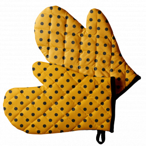 SUn ensemble de gants de cuisine, Pois Jaune