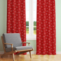 Tissu coton au métre couleur rouge coeurs blanche