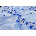 Linge de lit en crêpe avec fermeture éclair, couleur Bleu, 140x200 cm