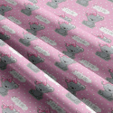 Tissu coton au métre imprimé IT'S A GIRL couleur rose