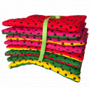 Coussin d'assise 40x40x2cm Pois Noir sur Rouge