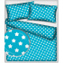 Tissu coton au mètre, 125 g/m², largeur 160 cm, imprimé Pentagones turquoise 