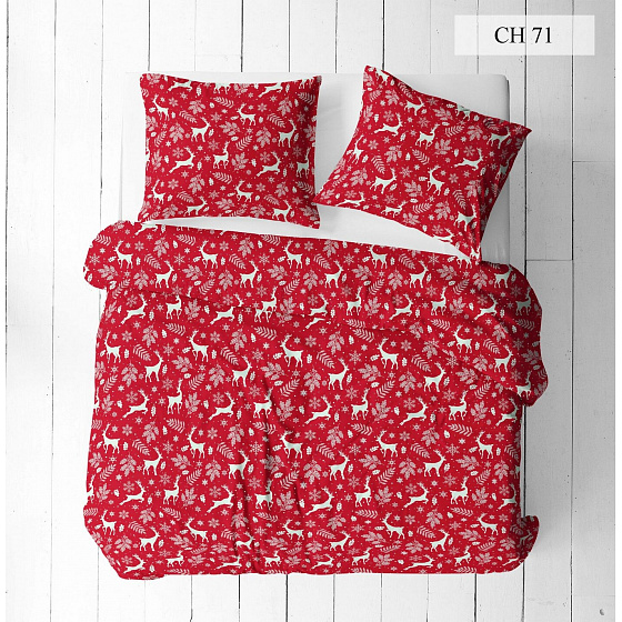 Tissus en coton de Noël au mètre, 160 cm motif Noël Rouge