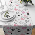 Tissu coton au métre imprimé Baleine rose