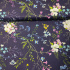 Tissu en coton au mètre, 125 g/m², largeur 160 cm, imprimé à fleurs sur fond bleu marine