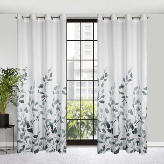 Rideaux motifs Marika couleur blanche 140 x 250 cm