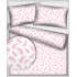 Tissu coton au métre couleur blanche plumes rose