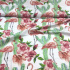 Tissu coton au métre imprimé Flamants roses couleur blanche