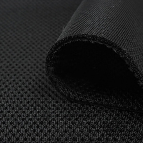 Tissu en maille 3D (spacer), 400 g/m², largeur 150 cm, Noir, 4mm