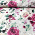 Tissu en coton au mètre, 125 g/m², largeur 160 cm, imprimé à fleurs sur fond blanc