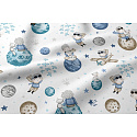 Tissu coton au métre imprimé, blanche