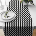 Tissu coton au métre couleur blanche zigzag noir
