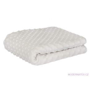 Tissu minky dot, 380 g/m², largeur 160 cm, blanche