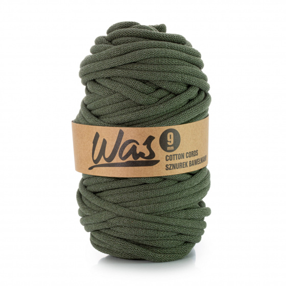 Bavlněná šňůra 9 mm, 50 m, khaki 250
