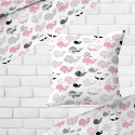Tissu coton au métre imprimé Baleine rose