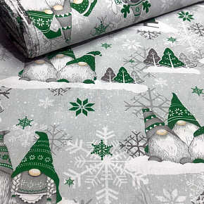 Tissus en coton de Noël au mètre, 160 cm motif Noël 25 verte