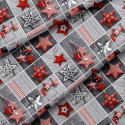 Tissus en coton de Noël au mètre, 160 cm motif Noël 49 gris