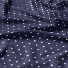 Tissu coton au mètre, 125 g/m², largeur 160 cm, imprimé Etoiles bleu marine   